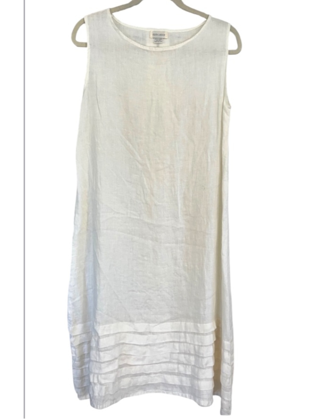 Krista Larson Linen Sleeveless Dress OS White
